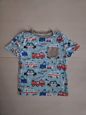 NWOT Little Sleepies To The Rescue Short Sleeve Pocket Tee Size 4T